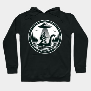 Bigfoot UFO Loch Ness Cryptid Hoodie